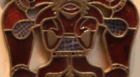 Gold and garnet purse lid from the Sutton Hoo ship burial, displayed in the British Museum.